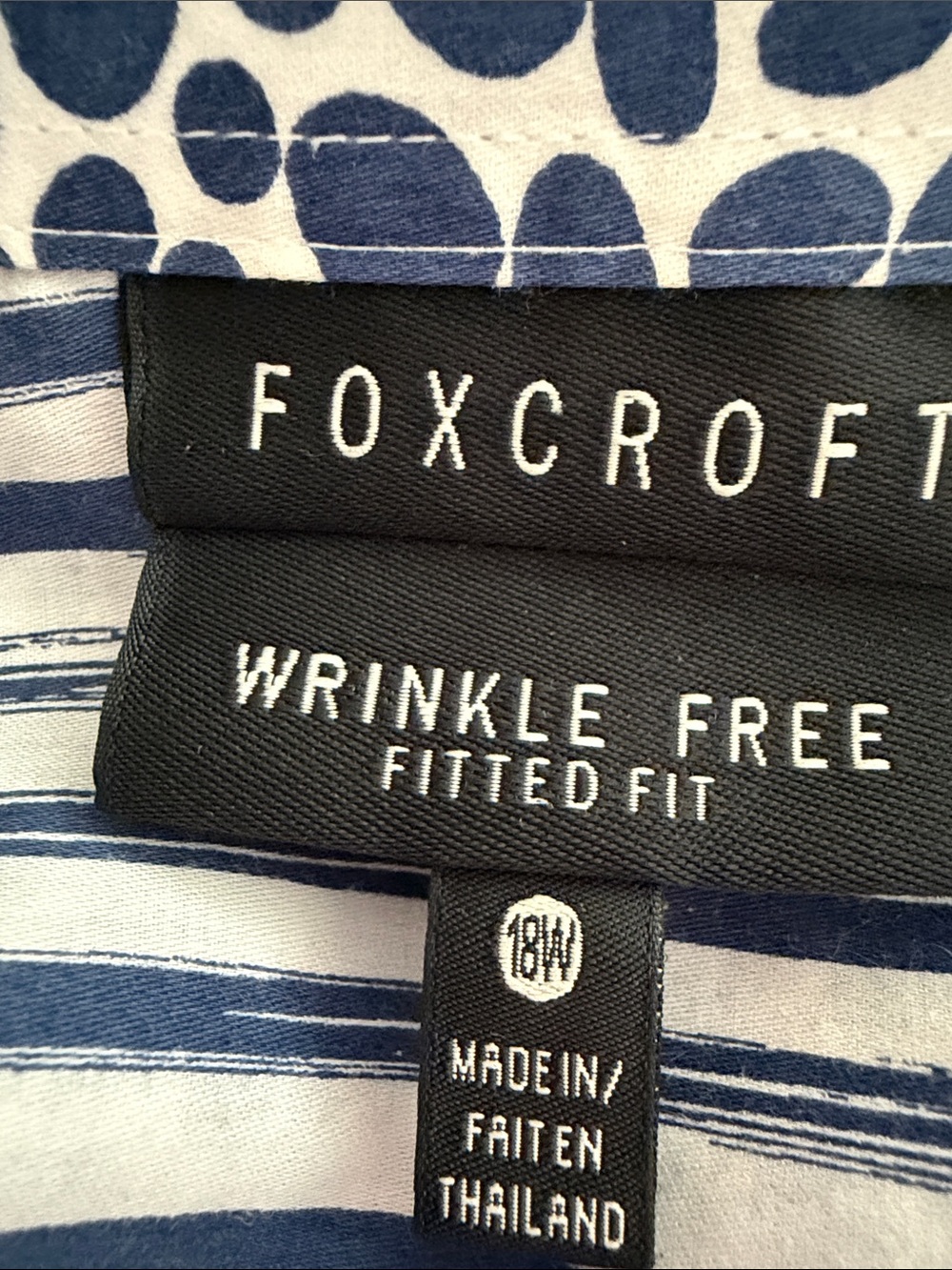 Foxcroft Wrinkle Free Fitted Fit Button-Down Shirt - Picture 7 of 10